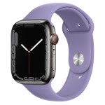 Apple Watch Series 7 45 мм, Стальные графитового цвета, спортивный ремешок «Английская лаванда»