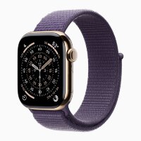 Apple Watch Series 11 46mm, Gold Titanium Case with Sport Loop - Purple Fog