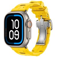 Apple Watch Ultra 3 Hermes 49mm Titanium, спортивный ремешок  Kilim желтый