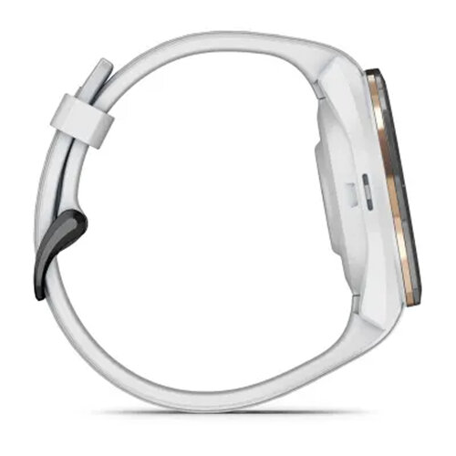 Умные часы Garmin Approach S70 42mm, Black/Peach Ceramic Bezel, White Silicone Band