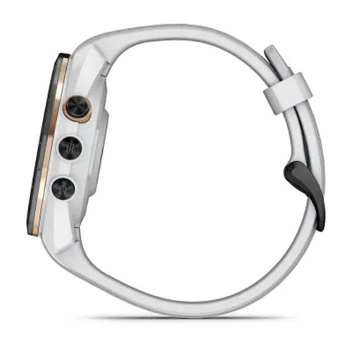 Умные часы Garmin Approach S70 42mm, Black/Peach Ceramic Bezel, White Silicone Band