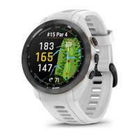Умные часы Garmin Approach S70 42mm, Black/Peach Ceramic Bezel, White Silicone Band