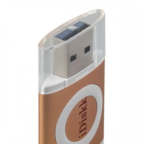 USB Флеш накопитель iDiskk 001 с разъёмом Lightning 16Gb HD Gold
