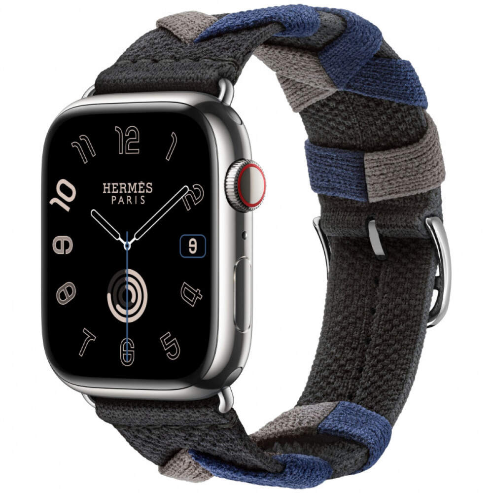 Apple Watch 9 Hermes 45mm Bridon Noir