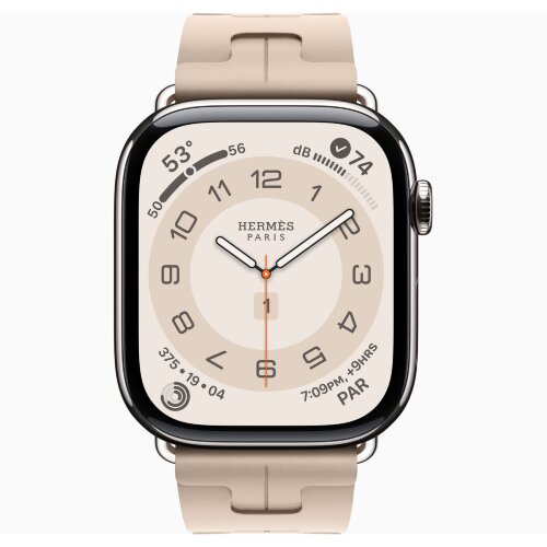 Apple Watch Hermes Series 11 46mm, спортивный ремешок Kilim песочный