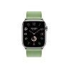 Кожаный ремешок Hermes для Apple Watch Single Tour 45mm - Светло-зеленый (Vert Criquet)