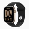 Apple Watch Series 12 42mm, Light Gold Aluminum Case with Sport Band - Black