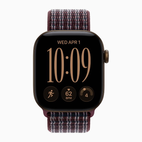 Apple Watch Series 12 46mm, Dark Bronze Aluminum Case with Sport Loop - Burgundy Plaid