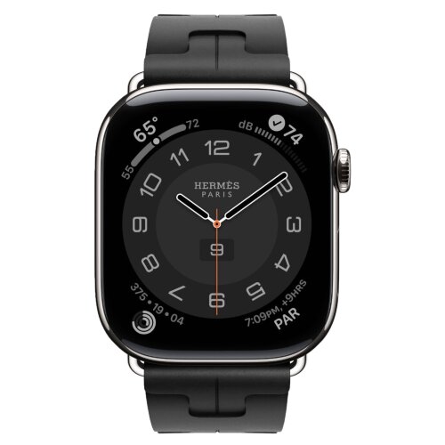 Apple Watch Hermes Series 10 46mm, спортивный ремешок Kilim черный