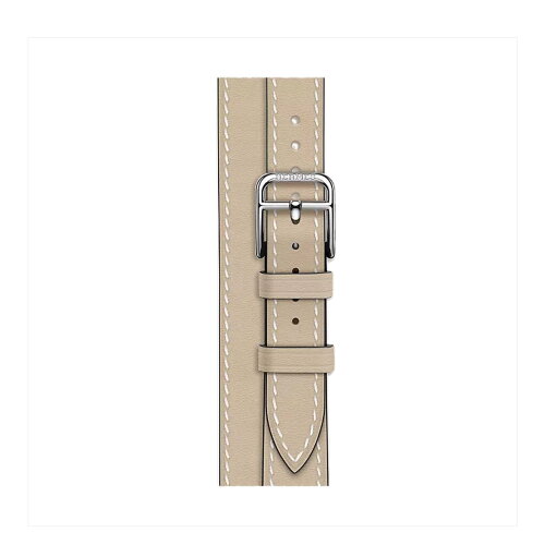 Кожаный ремешок Hermes для Apple Watch Double Tour 42mm Attelage - Бежевый (Trench)