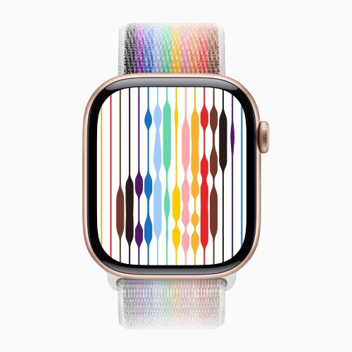 Apple Watch Series 10 46mm, Rose Gold Aluminum Case with Sport Loop - Pride Edition