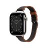 Ремешок Hermes для Apple Watch Twill Jump Single Tour 42mm Attelage - Черный (Noir/Gold)
