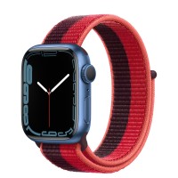 Apple Watch Series 7 41 мм, синий алюминий, спортивный браслет Красный