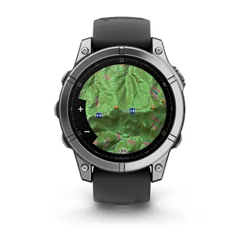 Умные часы Garmin Fenix E 47mm, AMOLED, Stainless Steel, Black Silicone Band