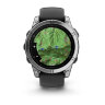 Умные часы Garmin Fenix E 47mm, AMOLED, Stainless Steel, Black Silicone Band