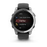 Умные часы Garmin Fenix E 47mm, AMOLED, Stainless Steel, Black Silicone Band