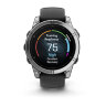Умные часы Garmin Fenix E 47mm, AMOLED, Stainless Steel, Black Silicone Band