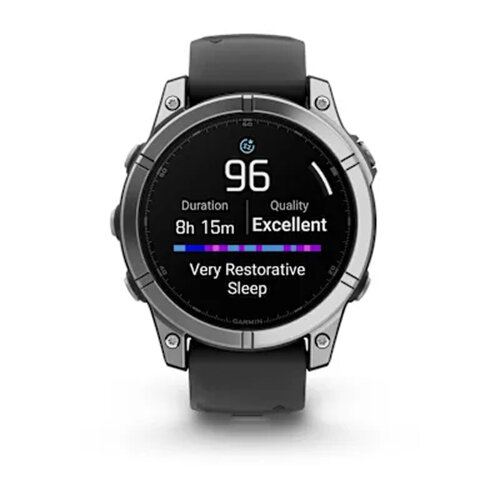 Умные часы Garmin Fenix E 47mm, AMOLED, Stainless Steel, Black Silicone Band
