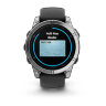Умные часы Garmin Fenix E 47mm, AMOLED, Stainless Steel, Black Silicone Band
