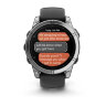 Умные часы Garmin Fenix E 47mm, AMOLED, Stainless Steel, Black Silicone Band