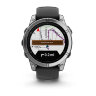 Умные часы Garmin Fenix E 47mm, AMOLED, Stainless Steel, Black Silicone Band