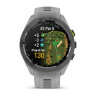 Умные часы Garmin Approach S70 42mm, Black/Amp Yellow Ceramic Bezel, Powder Gray Silicone Band