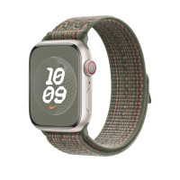 Спортивный браслет для Apple Watch 45mm Nike Sport Loop - Секвойя/Оранжевый (Sequoia/Orange)