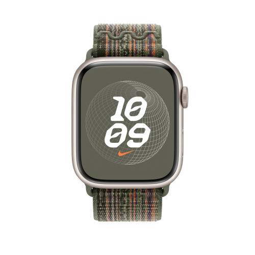 Спортивный браслет для Apple Watch 45mm Nike Sport Loop - Секвойя/Оранжевый (Sequoia/Orange)