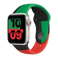 Apple Watch SE (2023) 40mm, Starlight Aluminum Case with Sport Band - Black Unity (Черное единство)