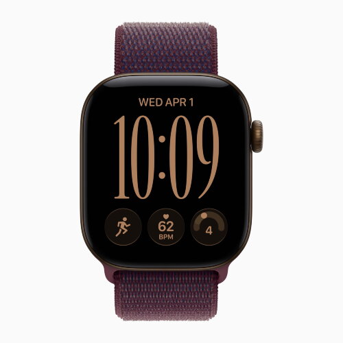 Apple Watch Series 12 46mm, Dark Bronze Aluminum Case with Sport Loop - Burgundy
