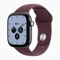 Apple Watch Series 12 42mm, Night Blue Ceramic Case with Sport Band - Burgundy