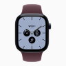 Apple Watch Series 12 42mm, Night Blue Ceramic Case with Sport Band - Burgundy