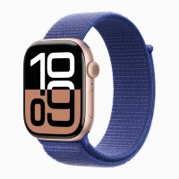 Apple Watch Series 10 46mm, Rose Gold Aluminum Case with Sport Loop - Ultramarine