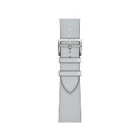 Кожаный ремешок Hermes для Apple Watch Single Tour 42mm - Серо-голубой (Bleu Glacier)