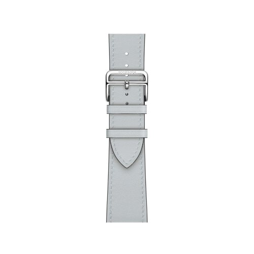 Кожаный ремешок Hermes для Apple Watch Single Tour 42mm - Серо-голубой (Bleu Glacier)