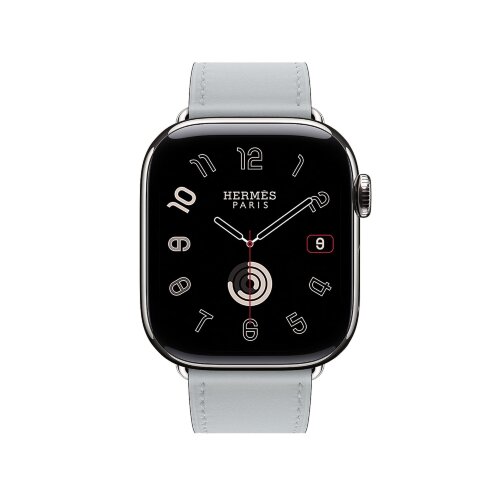 Кожаный ремешок Hermes для Apple Watch Single Tour 42mm - Серо-голубой (Bleu Glacier)