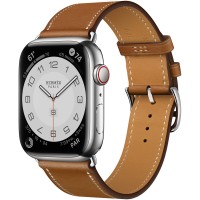 Apple Watch Series 7 Hermes 45 мм с кожаным ремешком коричневого цвета