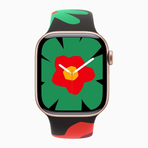 Apple Watch Series 11 46mm, Rose Gold Aluminum Case with Sport Band - Unity Bloom