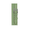 Кожаный ремешок Hermes для Apple Watch Double Tour 41mm Attelage - Светло-зеленый (Vert Criquet)