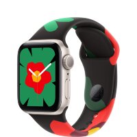 Apple Watch SE (2023) 40mm, Starlight Aluminum Case with Sport Band - Unity Bloom (Цветочный принт)