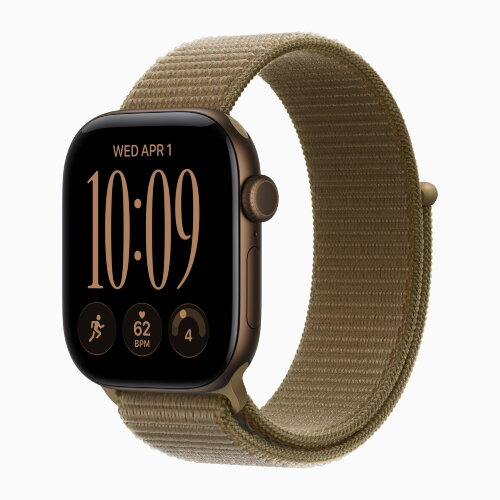 Apple Watch Series 12 46mm, Dark Bronze Aluminum Case with Sport Loop - Olive