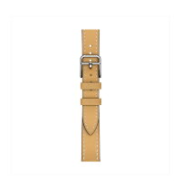 Кожаный ремешок Hermes для Apple Watch Single Tour 42mm Attelage - Соломенный (Paille/Écru)
