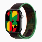Apple Watch Series 10 46mm, Jet Black Aluminum Case with Sport Loop - Black Unity