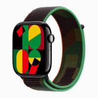 Apple Watch Series 10 46mm, Jet Black Aluminum Case with Sport Loop - Black Unity