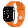 Apple Watch Hermes Series 10 42mm, тонкий кожаный ремешок гранатового цвета