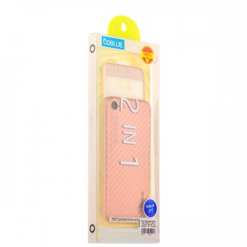 Чехол-накладка карбоновая Coblue 4D для iPhone 8 и 7 - Розовый
