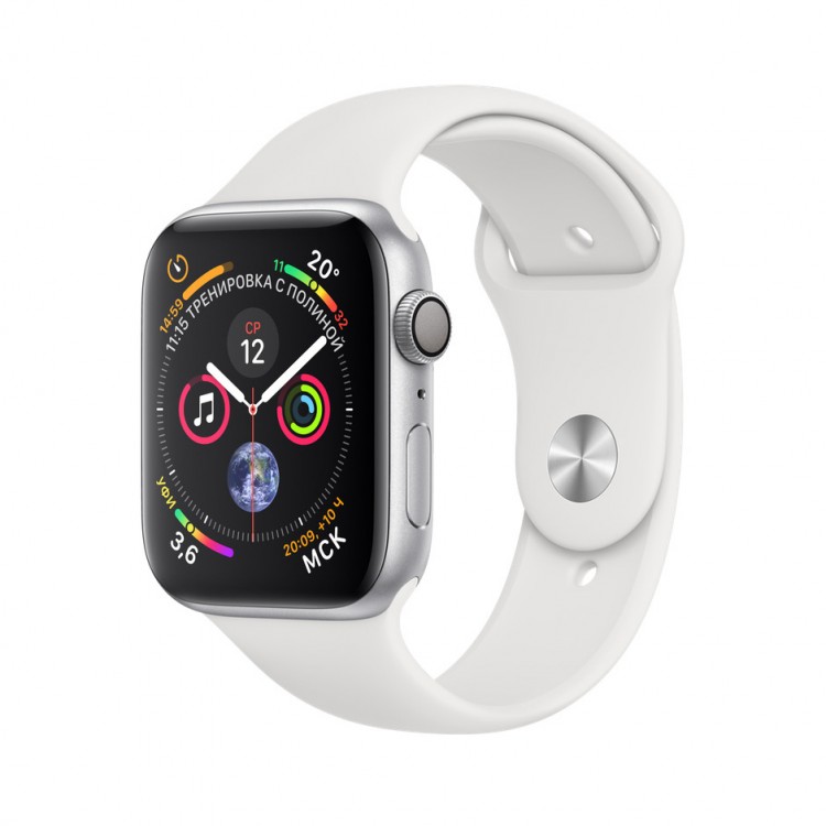 Apple Watch Series 4 44mm Silver White Sport
