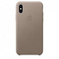 Кожаный чехол для iPhone Xs Max, платиново-серый цвет