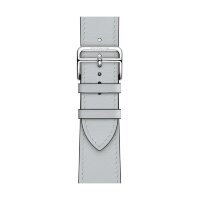 Кожаный ремешок Hermes для Apple Watch Single Tour 46mm - Серо-голубой (Bleu Glacier)