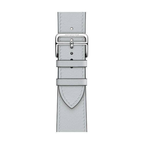 Кожаный ремешок Hermes для Apple Watch Single Tour 46mm - Серо-голубой (Bleu Glacier)